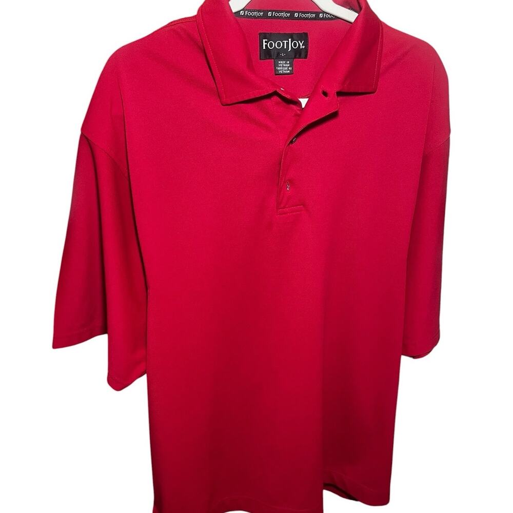 Men's FootJoy Red Short Sleeve Golf Polo Size Large EUC